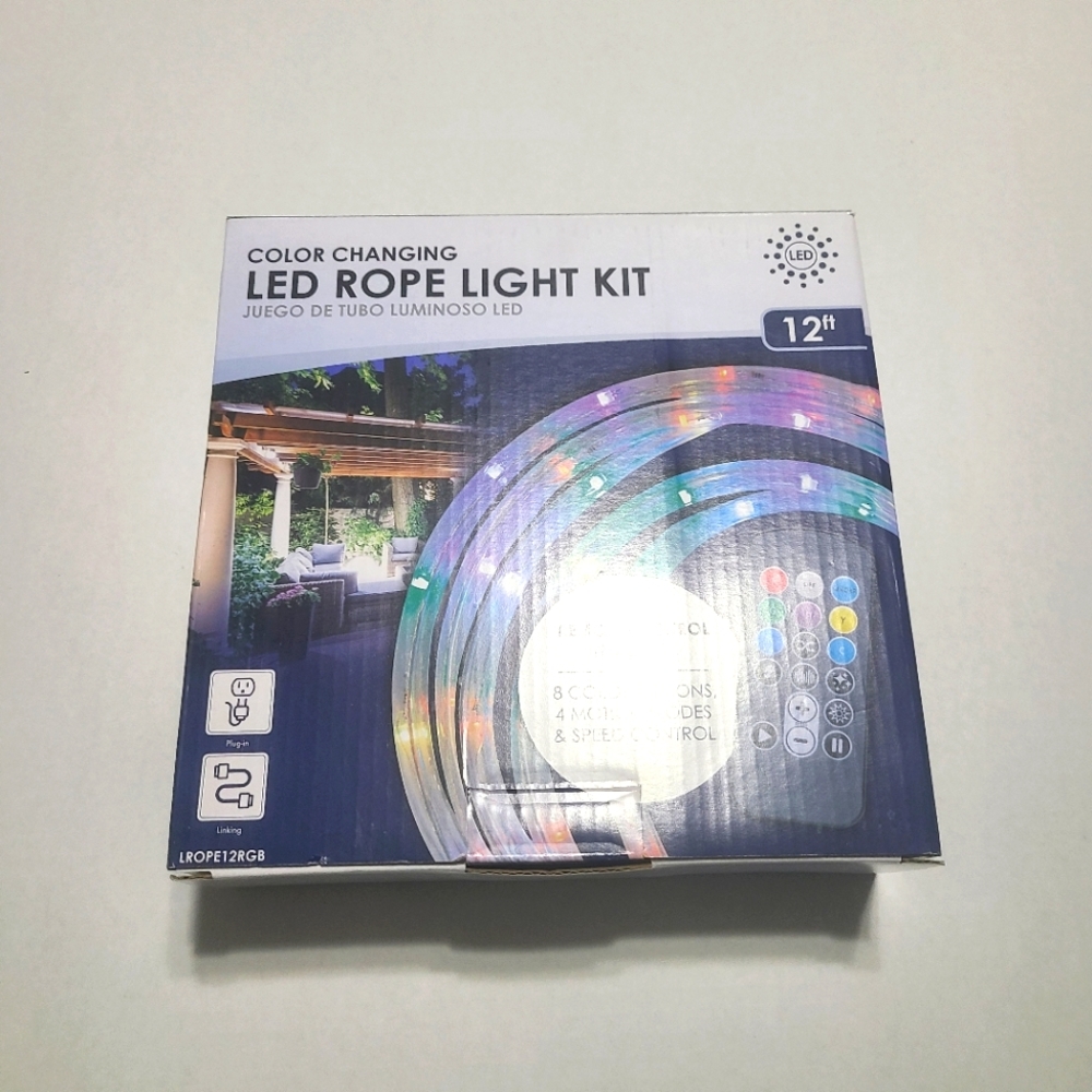8 Color Changing 12 ft Led Rope Light Kit